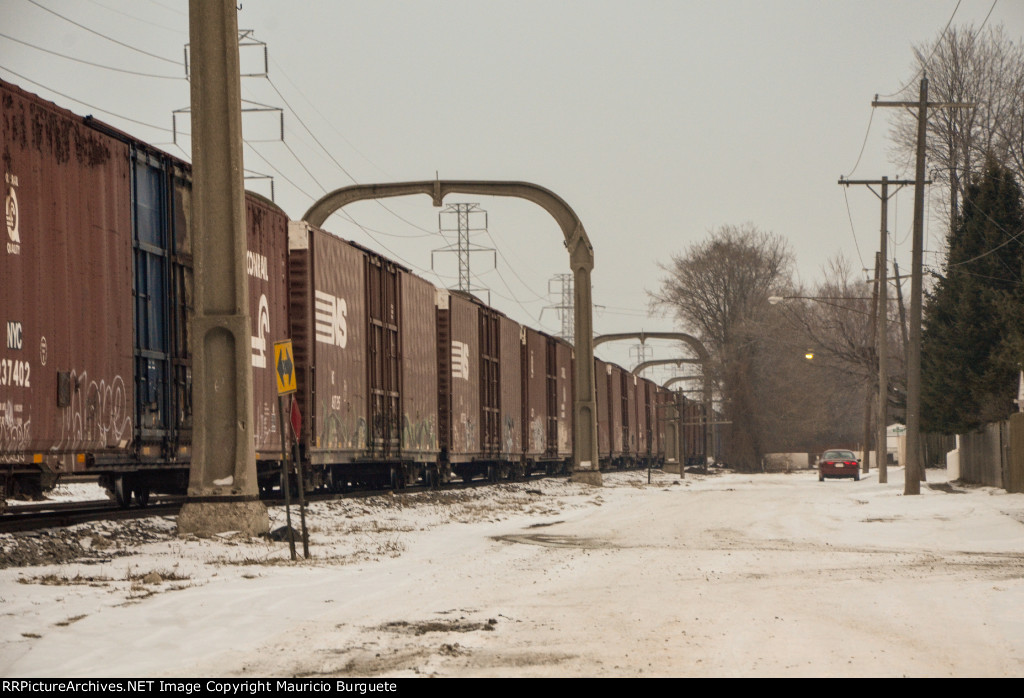 NS Box Cars in the yard